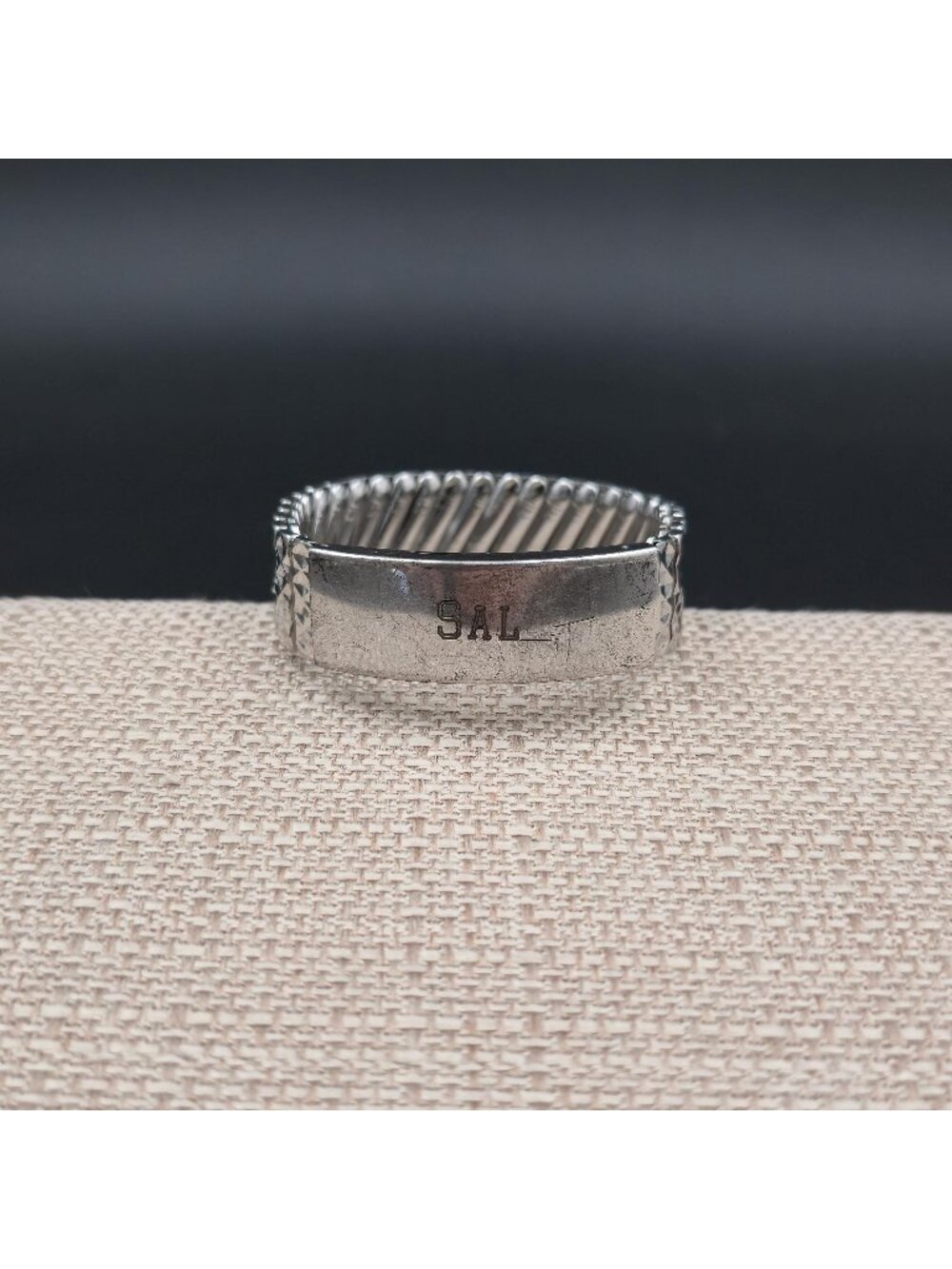 7 Inch Stainless Steel & Sterling Sal Love Peggy Expansion Bracelet B1167
